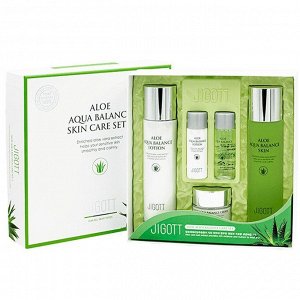 Набор средств для лица с экстрактом алоэ Jigott Aloe Aqua Balance Skin Care 3SET  (тонер, лосьон, крем для лица)