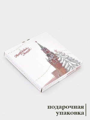 Блюдо новогоднее сервировочное Доляна «Московский мишка», d=19 см, стекло, белое