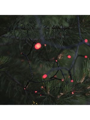 Гирлянда «Нить» 20 м, IP44, тёмная нить, 200 LED, свечение красное, 8 режимов, 220 В