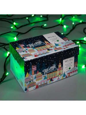 Гирлянда «Нить» 10 м, IP44, тёмная нить, 100 LED, свечение зелёное, 8 режимов, 220 В