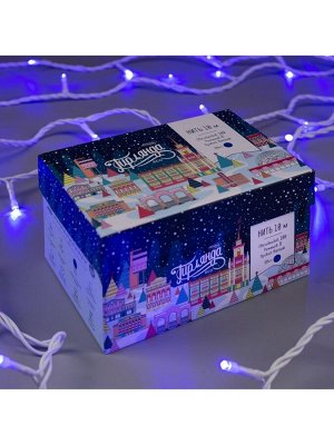 Гирлянда «Нить» 10 м, IP44, белая нить, 100 LED, свечение синее, 8 режимов, 220 В