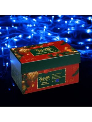 Гирлянда «Нить» 10 м, IP44, белая нить, 100 LED, свечение синее, 8 режимов, 220 В