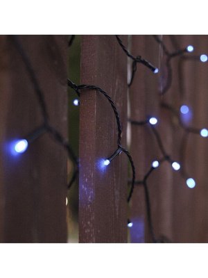 Гирлянда «Нить» 20 м, IP44, тёмная нить, 200 LED, свечение синее, 8 режимов, 220 В