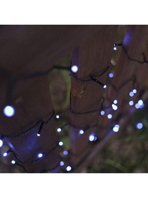 Гирлянда «Нить» 20 м, IP44, тёмная нить, 200 LED, свечение синее, 8 режимов, 220 В
