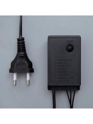 Гирлянда «Нить» 20 м, IP44, тёмная нить, 200 LED, свечение белое, 8 режимов, 220 В