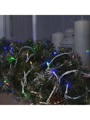 Гирлянда «Нить» 20 м, IP44, белая нить, 200 LED, свечение мульти, 8 режимов, 220 В