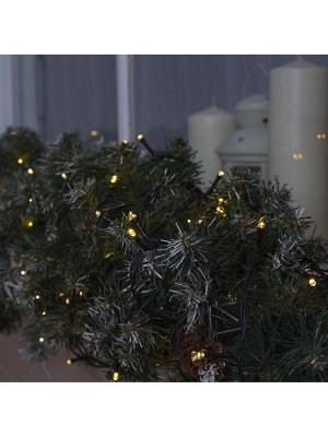 Гирлянда «Нить» 20 м, IP44, тёмная нить, 200 LED, свечение тёплое белое, 8 режимов, 220 В