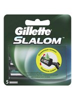 Сменные кассеты для бритья GILLETTE  SLALOM  5 шт. с увл. полосой # (зелёная)