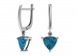Серьги из серебра с кварцем синт.