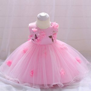 Платье детское для малышки, цвет розовый, принт "цветы"