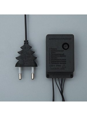 Гирлянда «Нить» 20 м, IP20, тёмная нить, 200 LED, свечение тёплое белое, 8 режимов, 220 В