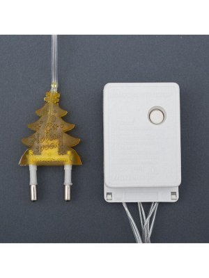 Гирлянда «Нить» 10 м, IP20, прозрачная нить, 100 LED, 8 режимов, 220 В, свечение жёлтое