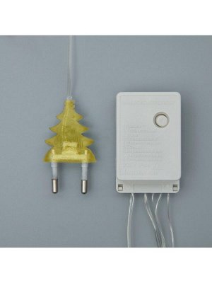 Гирлянда «Нить» 5 м, IP20, прозрачная нить, 50 LED, 8 режимов, 220 В, свечение жёлтое