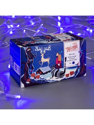 Гирлянда «Нить» 10 м, IP20, прозрачная нить, 100 LED, 8 режимов, 220 В, свечение синее