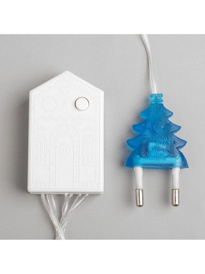 Гирлянда «Нить» 10 м, IP20, прозрачная нить, 100 LED, 8 режимов, 220 В, свечение синее