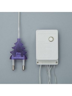 Гирлянда «Нить» 10 м, IP20, прозрачная нить, 100 LED, 8 режимов, 220 В, свечение фиолетовое