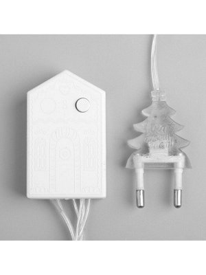 Гирлянда «Нить» 10 м, IP20, прозрачная нить, 100 LED, 8 режимов, 220 В, свечение белое