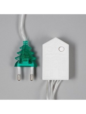 Гирлянда «Нить» 20 м, IP20, прозрачная нить, 200 LED, 8 режимов, 220 В, свечение жёлтое