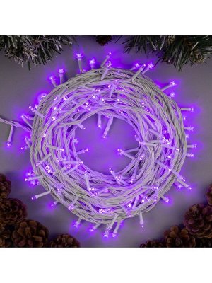 Гирлянда «Нить» 20 м, IP20, белая нить, 200 LED, свечение фиолетовое, 8 режимов, 220 В