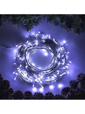 Гирлянда «Нить» 20 м, IP20, белая нить, 200 LED, свечение белое, 8 режимов, 220 В