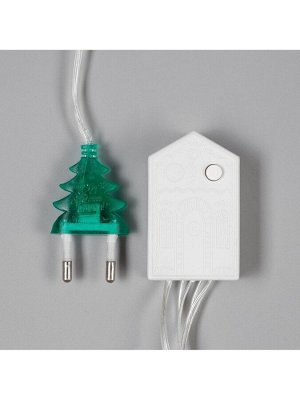 Гирлянда «Нить» 20 м, IP20, прозрачная нить, 200 LED, 8 режимов, 220 В, свечение тёплое белое