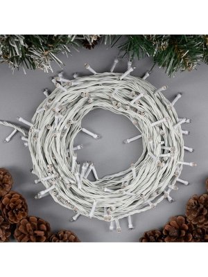 Гирлянда «Нить» 20 м, IP20, белая нить, 200 LED, свечение тёплое белое, 8 режимов, 220 В