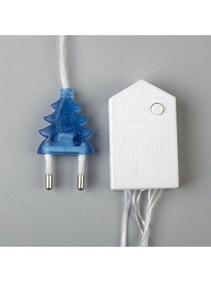 Гирлянда «Нить» 20 м, IP20, прозрачная нить, 200 LED, 8 режимов, 220 В, свечение синее