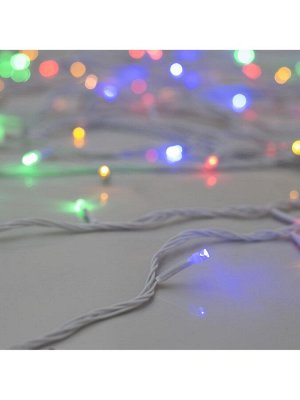 Гирлянда «Нить» 20 м, IP20, белая нить, 200 LED, свечение мульти, 8 режимов, 220 В
