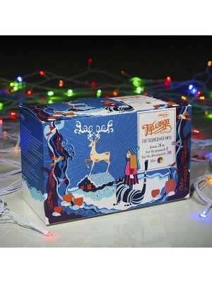Гирлянда «Нить» 20 м, IP20, белая нить, 200 LED, свечение мульти, 8 режимов, 220 В