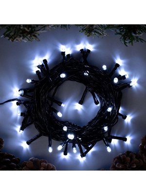 Гирлянда «Нить» 5 м, IP20, тёмная нить, 50 LED, 8 режимов, 220 В, свечение белое