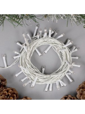 Гирлянда «Нить» 5 м, IP20, белая нить, 50 LED, 8 режимов, 220 В, свечение мульти