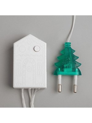 Гирлянда «Нить» 5 м, IP20, прозрачная нить, 50 LED, 8 режимов, 220 В, свечение мульти