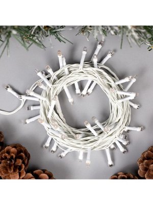 Гирлянда «Нить» 5 м, IP20, белая нить, 50 LED, 8 режимов, 220 В, свечение фиолетовое