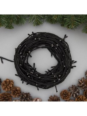 Гирлянда «Нить» 20 м, IP20, тёмная нить, 200 LED, свечение жёлтое, 8 режимов, 220 В