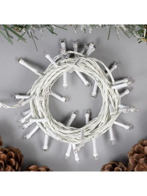Гирлянда «Нить» 5 м, IP20, белая нить, 50 LED, 8 режимов, 220 В, свечение синее
