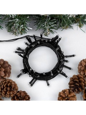 Гирлянда «Нить» 5 м, IP20, тёмная нить, 50 LED, 8 режимов, 220 В, свечение зелёное