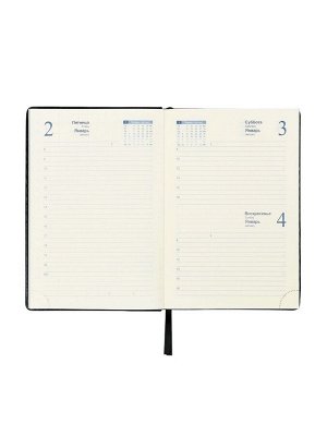 Ежедневник датированный Calligrata, А5, 2026, твёрдая обложка из искусственной кожи «Небраска», 168 листов, чёрный