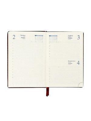 Ежедневник датированный Calligrata, А5, 2026, твёрдая обложка из искусственной кожи «Небраска», 168 листов, бордовый
