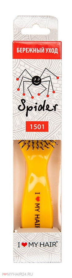 Парикмахерская щетка I LOVE MY HAIR "Spider Classic" 1501 желтая глянцевая M