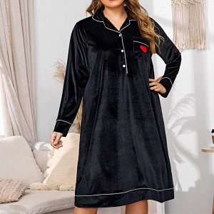 Женское домашнее теплое платье PLUS SIZE