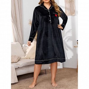 Женское домашнее теплое платье PLUS SIZE