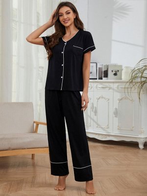 Пижама женская PLUS SIZE (рубашка с коротким рукавом+штаны)