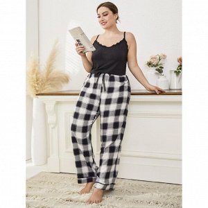 Пижама женская PLUS SIZE (майка+штаны) с принтом