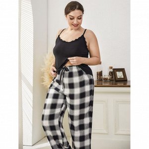 Пижама женская PLUS SIZE (майка+штаны) с принтом