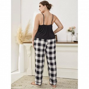 Пижама женская PLUS SIZE (майка+штаны) с принтом