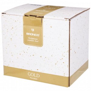 Фарфоровый чайник BRONCO GOLD с золотым декором, 1 л – стиль и элегантность каждый день