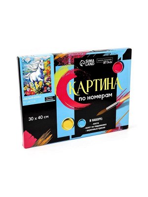 Картина по номерам на холсте «Белый конь» 30x40 см