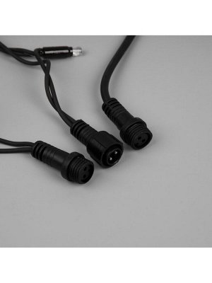 Гирлянда «Нить» 10 м, IP65, УМС, тёмная каучуковая нить, 100 LED, свечение тёплое белое, мерцание, 220 В
