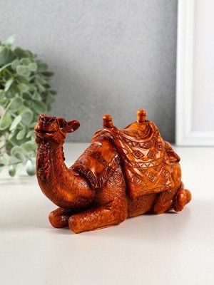 Фигурка полистоун «Верблюд с седлом с сумкой», под дерево, 19x7.2x9.8 см см