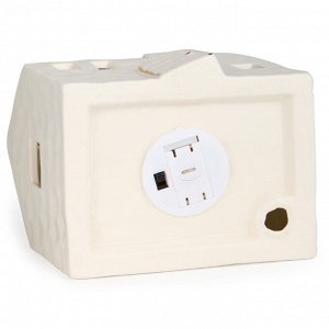 Фарфоровый домик с тёплой LED‑подсветкой, 12.5×10.2×8.4 см – интерьерный декор